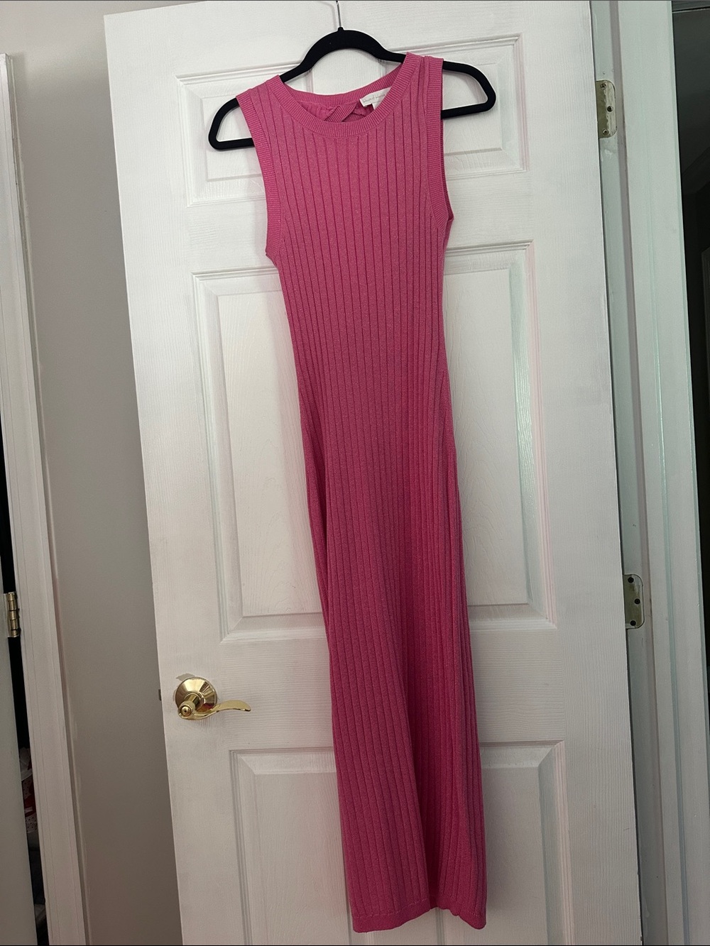 House of Harlow Sleeveless Ribbed Maxi/midi Dress Bright Pink size small